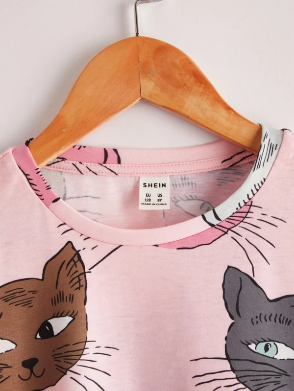 Camiseta con estampado de slogan y dibujos animados - Imagen 3