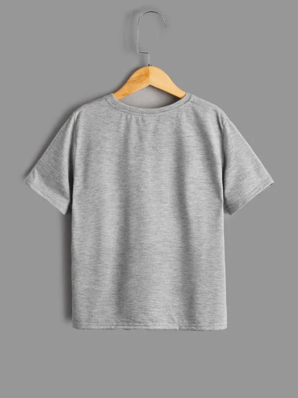 Camiseta con estampado de letra de color combinado - Imagen 3