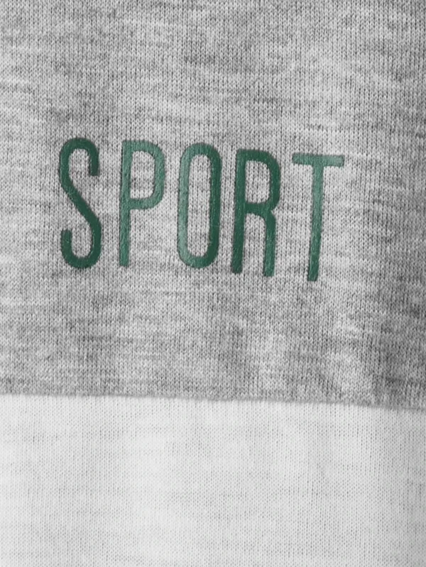 Camiseta con estampado de letra de color combinado - Imagen 2