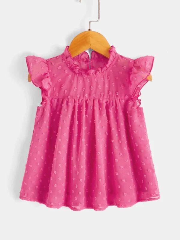 Niñitas Blusa de lunares fruncido de espalda con abertura de ojo - Imagen 2