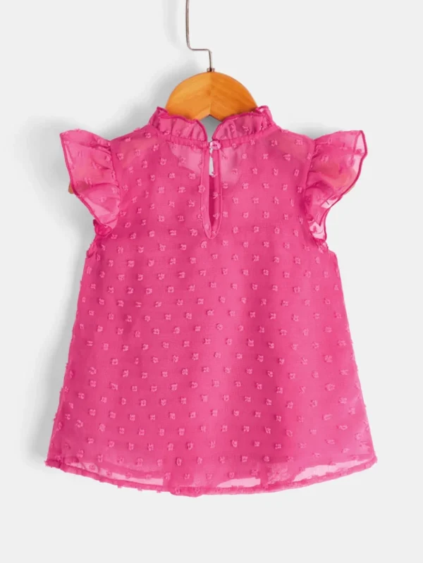 Niñitas Blusa de lunares fruncido de espalda con abertura de ojo - Imagen 5