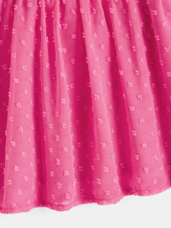 Niñitas Blusa de lunares fruncido de espalda con abertura de ojo - Imagen 4