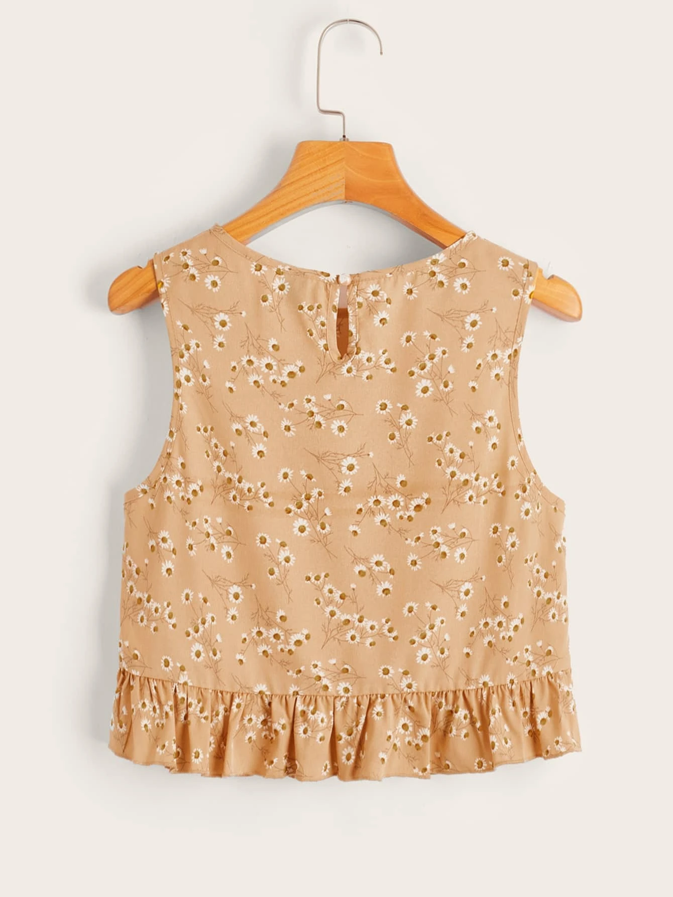 Top floral bajo con fruncido - Imagen 4