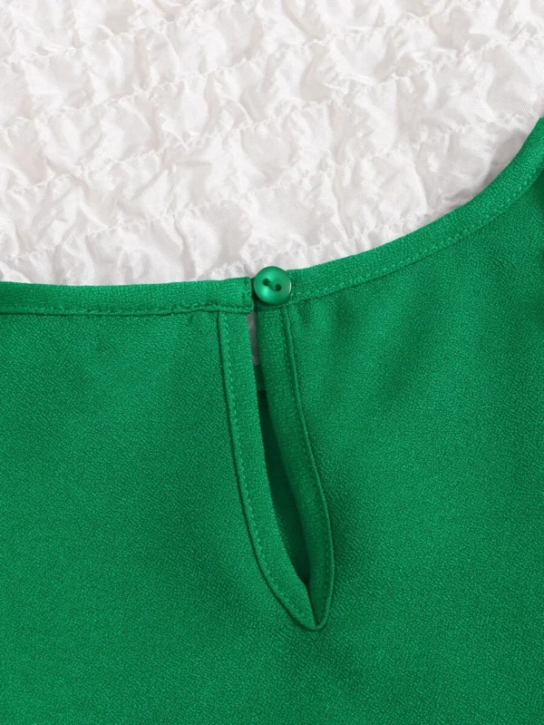 Niñitas Blusa ribete fruncido de manga mariposa - Imagen 2