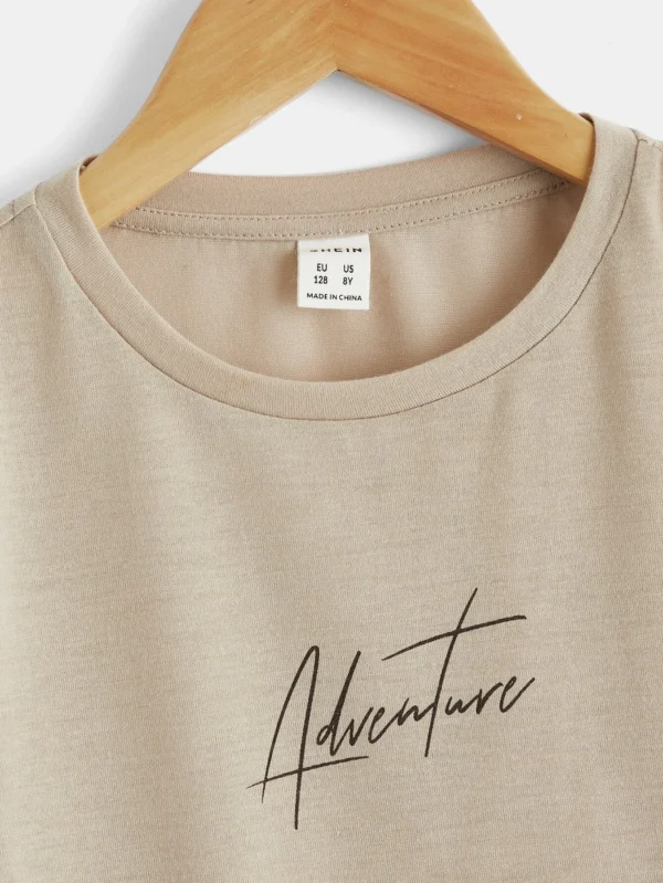 Niños Camiseta con estampado de slogan - Imagen 3