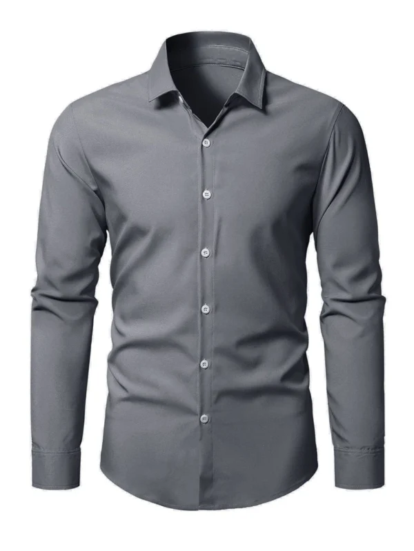 Camisa con botón delantero unicolor - Imagen 3
