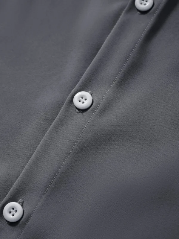 Camisa con botón delantero unicolor - Imagen 2