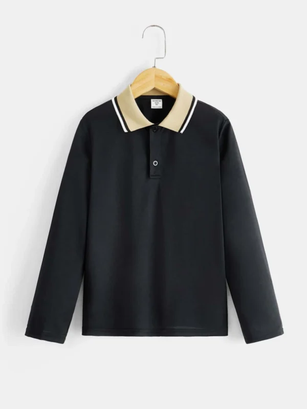 Camisa polo de cuello en contraste