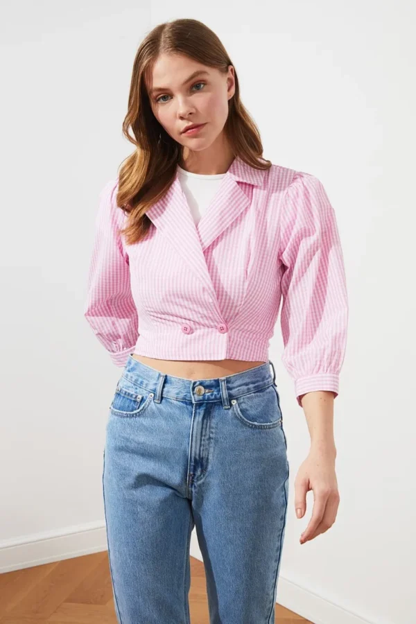 Blusa Cuello Chaqueta Rosa - Imagen 2