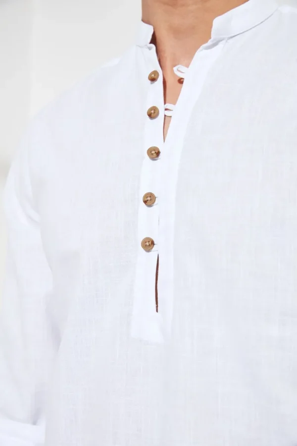 Camisa Con Cuello De Juez Abotonado Y Medio Dividido - Imagen 2