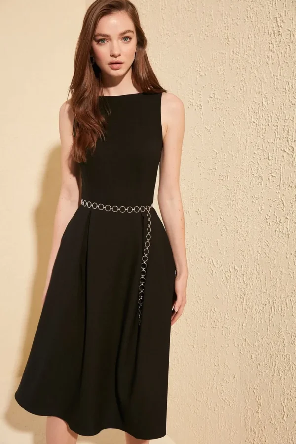 Vestido Plisado Negro - Imagen 3