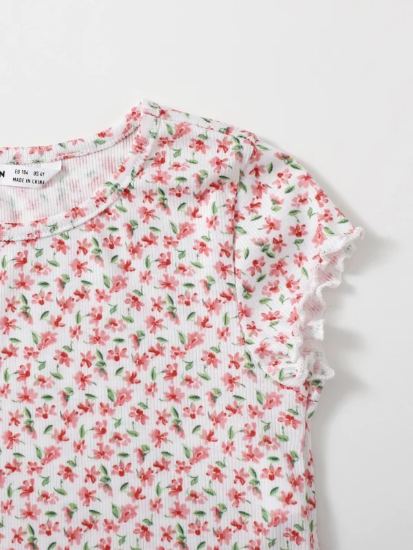 Tops de niñitas Acaracolado floral de margarita Casual - Imagen 3