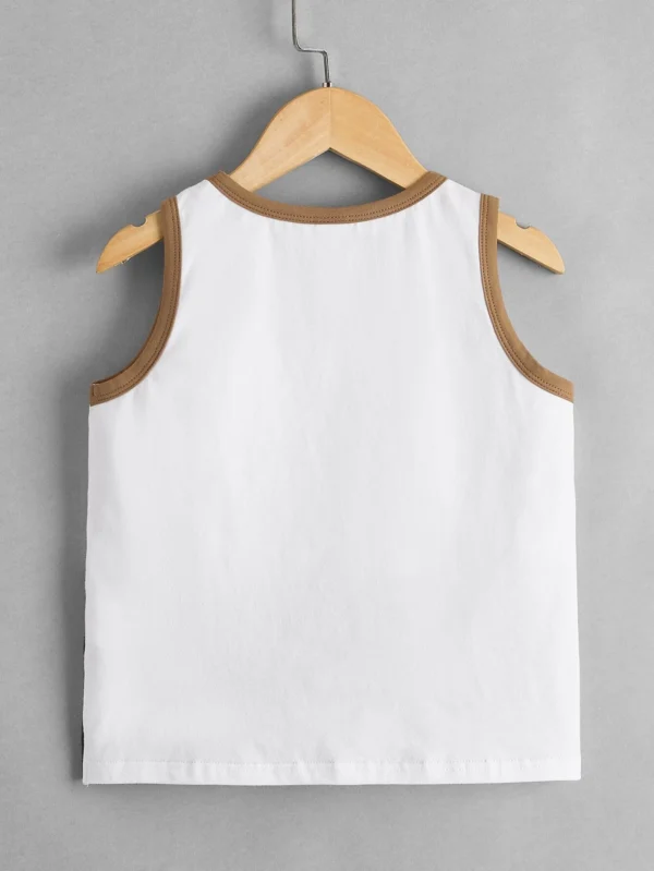 Niñitos Top tank de color combinado con parche de bolsillo - Imagen 4
