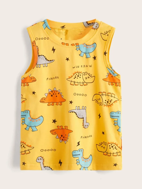 Top tank con estampado de dinosaurio de dibujos animados