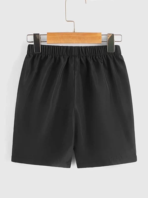 Niñitos Shorts con estampado de letra con cordón delantero - Imagen 4