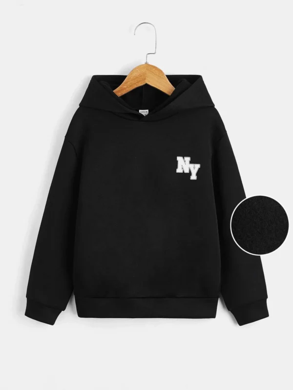 Niños Capucha térmica con estampado de letra