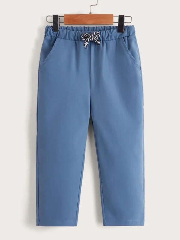Niñitos Pantalones de cintura con cordón con bolsillo oblicuo