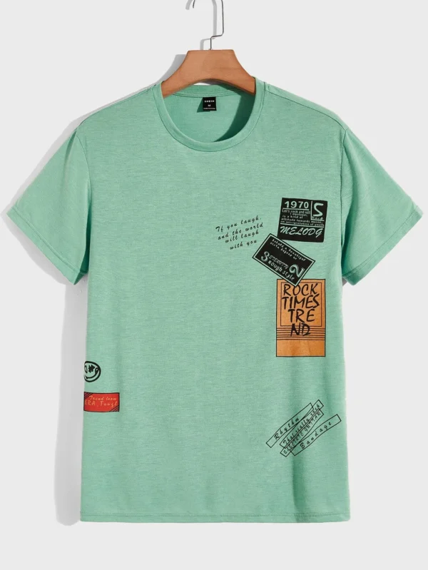 Hombres Camiseta con estampado de slogan