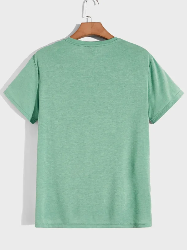 Hombres Camiseta con estampado de slogan - Imagen 4