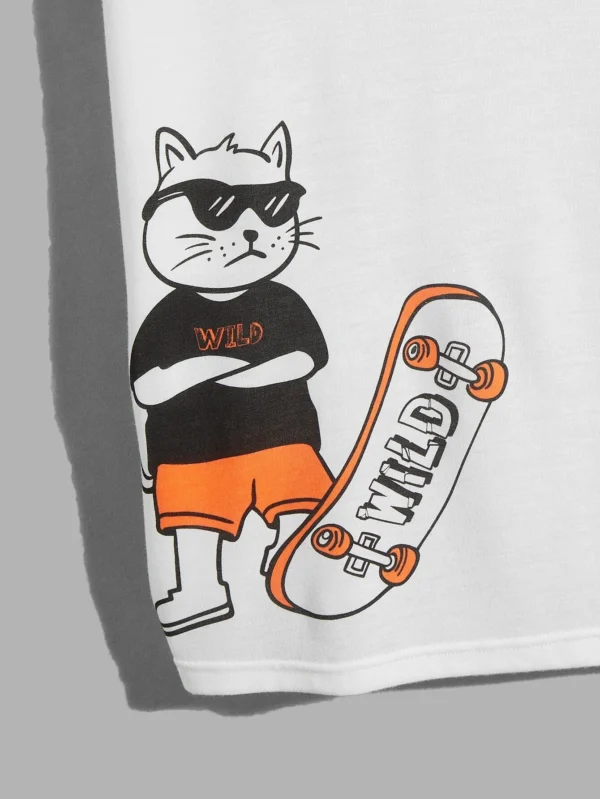 Hombres Camiseta con dibujos animados & con estampado de letra japonesa - Imagen 2