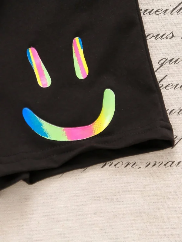 Niñito Shorts reflectante con estampado de dibujos animados - Imagen 2