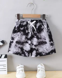 Niñito Shorts de tie dye con lazo delantero