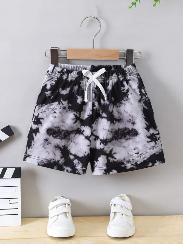 Niñito Shorts de tie dye con lazo delantero