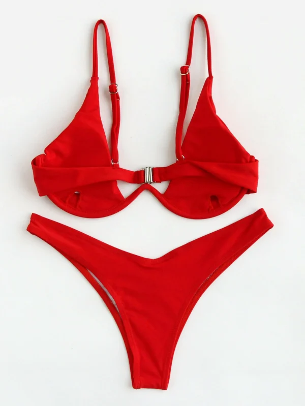 Bikini liso con braguita brasileña - Imagen 3