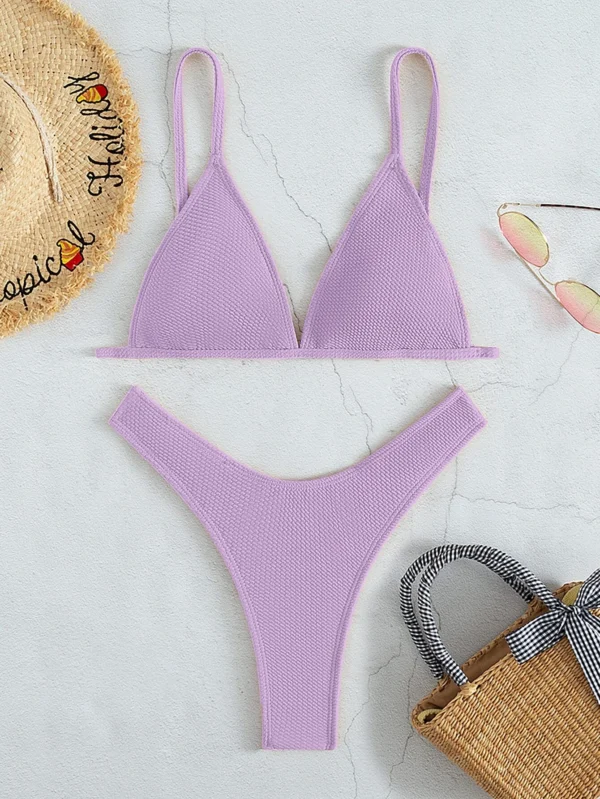 Bañador bikini simple corte alto - Imagen 2