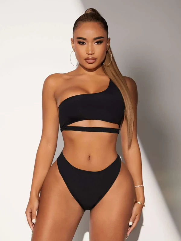 Top bikini con abertura de canalé - Imagen 5
