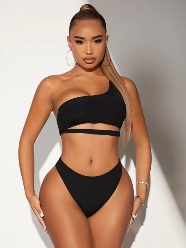 Top bikini con abertura de canalé - Imagen 4