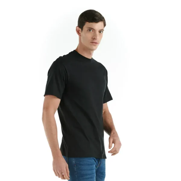 Playera negra Cuello Redondo hombre Manga Corta Lisa - Imagen 3