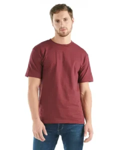 Playera vino Cuello Redondo Manga Corta Lisa