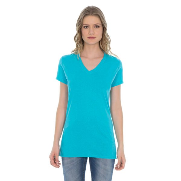 Playera Prime Cuello V Turquesa mujer