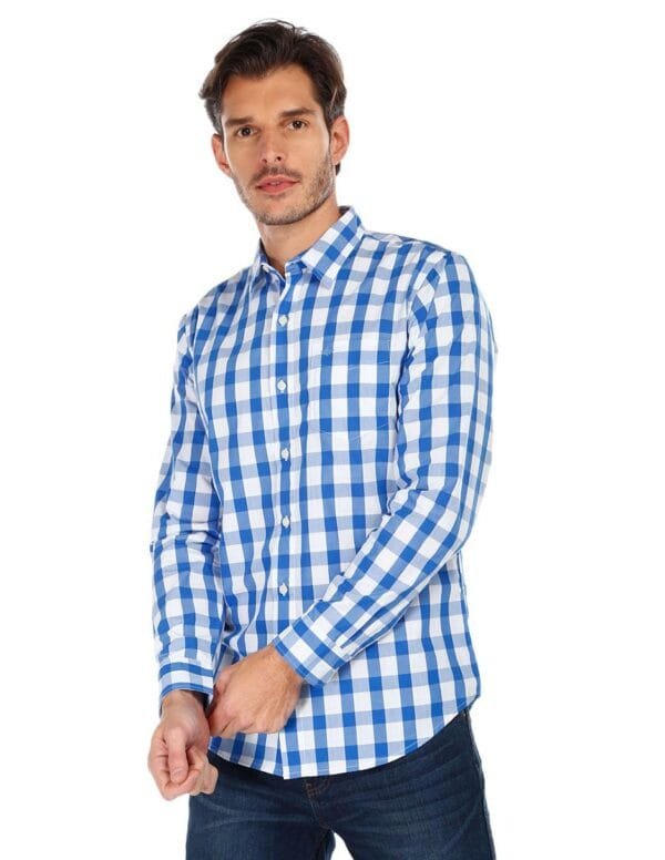 André Badi Hombre Camisa cuadros azules