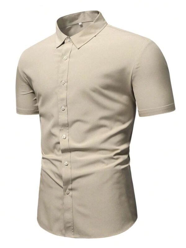 Hombres Camisa unicolor con botón