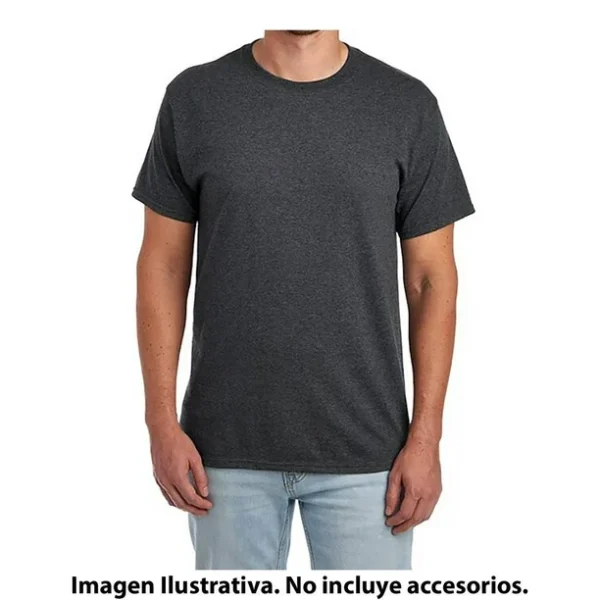 Playera gris oscuro cuello Redondo hombre Manga Corta Lisa