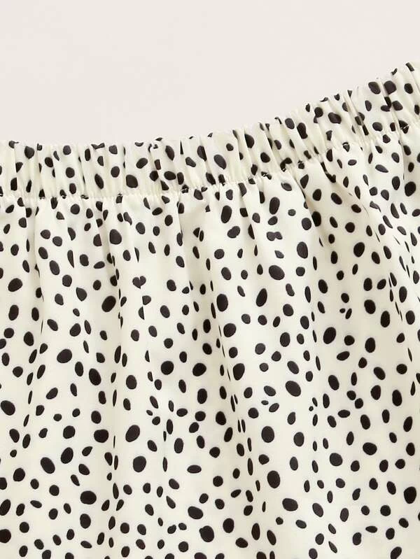 Camiseta de niñitas con estampado de dibujos animados con falda con estampado de confeti - Imagen 4