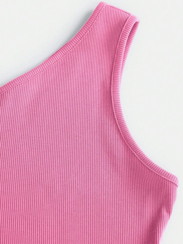 Chicas adolescentes Top crop de cuello asimétrico - Imagen 3