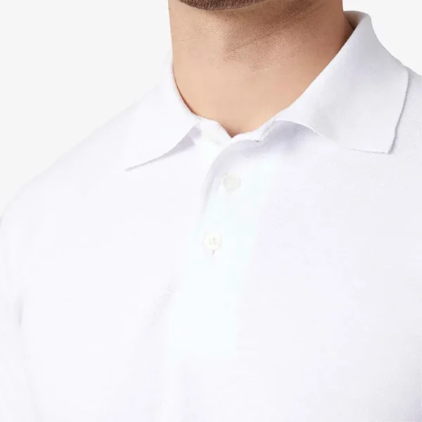 Playera cuello polo manga corta hombre blanco - Imagen 2