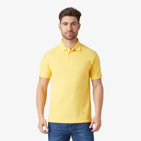 Playera cuello polo manga corta hombre amarillo