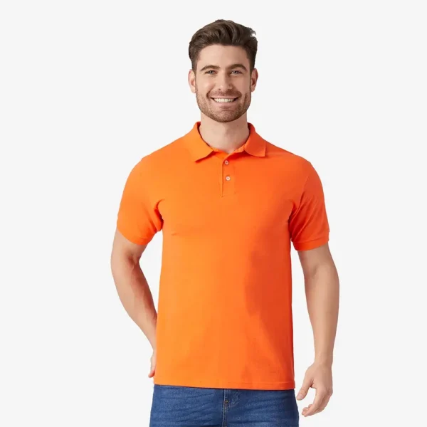 Playera cuello polo manga corta hombre naranja