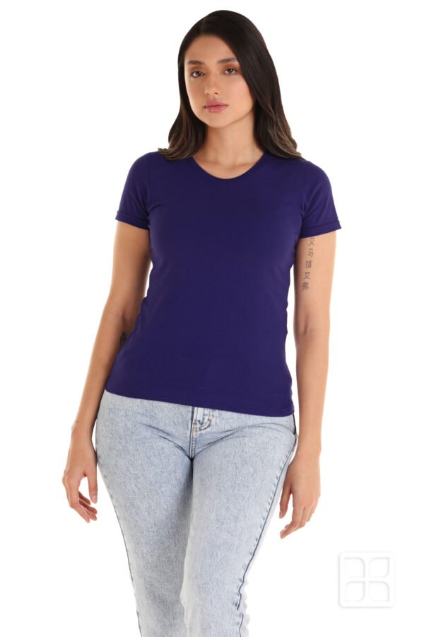 Playera morada Cuello Redondo mujer Manga Corta