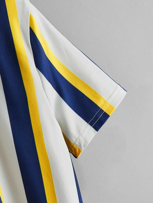 Camiseta de niños de rayas con estampado de letra - Imagen 3