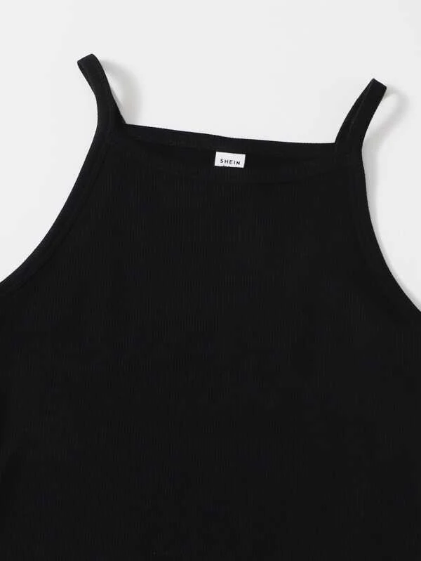 Conjunto top de tirantes tejido de canalé con leggings - Imagen 4