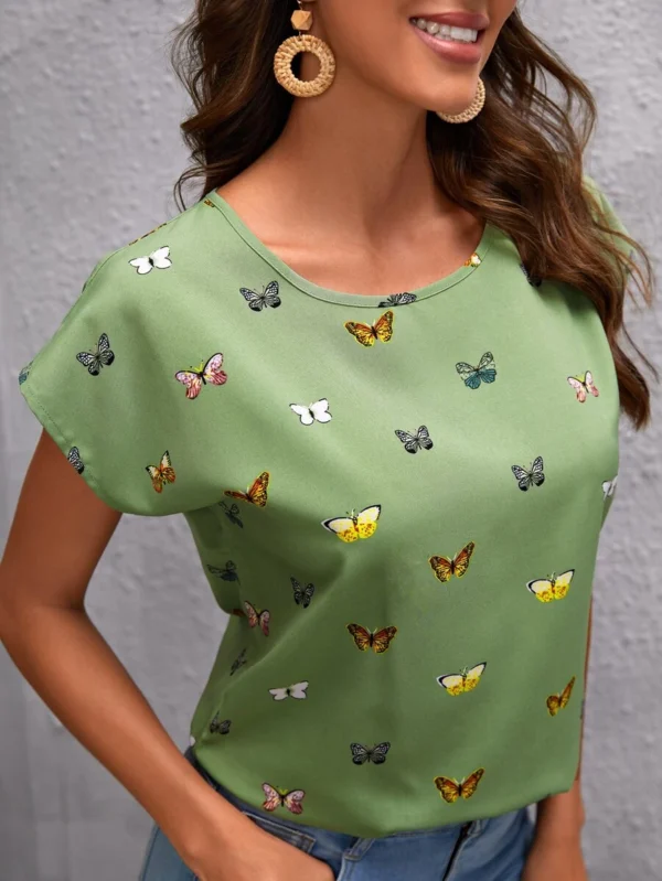 Top con estampado de mariposa