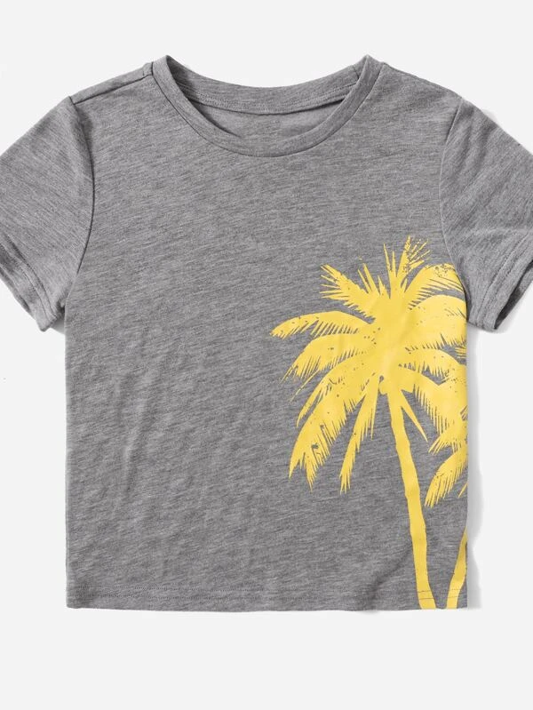 Niñitos Shorts con camiseta con estampado de árbol - Imagen 3