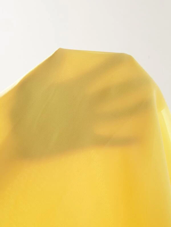 Blusa de manga con volante de espalda con abertura de ojo - Imagen 3