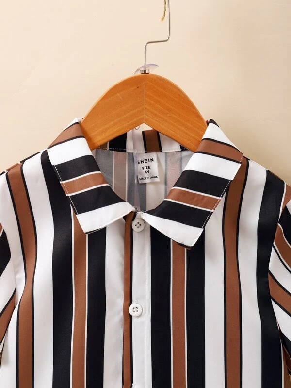 Niñito Camisa de rayas & Shorts - Imagen 4