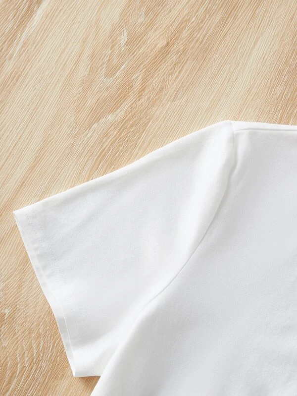 Chicas adolescentes Camiseta con parche de corazón - Imagen 4